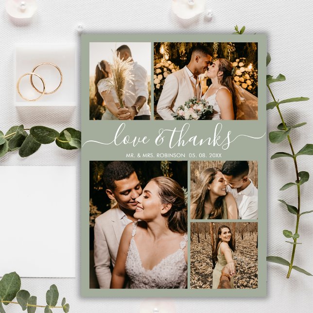 Amour et Merci Sage Photo Collage Mariage (Créateur téléchargé)