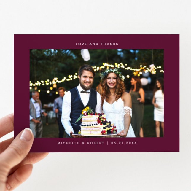 Amour et merci Simple Mariage Photo Cranberry (Créateur téléchargé)