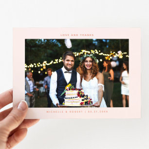 Amour et Merci Simple Mariage Photo Peach