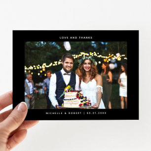 Amour et Merci Simple Photo Mariage Noir