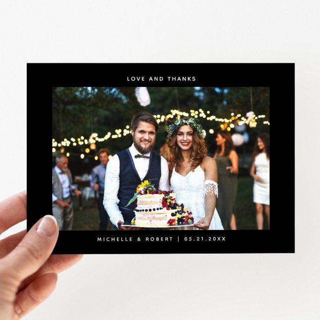 Amour et Merci Simple Photo Mariage Noir (Créateur téléchargé)