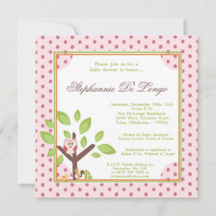 Amour et Nature Girl Woodla Baby shower Invitation