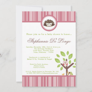 Amour et Nature Girl Woodla Baby shower Invitation