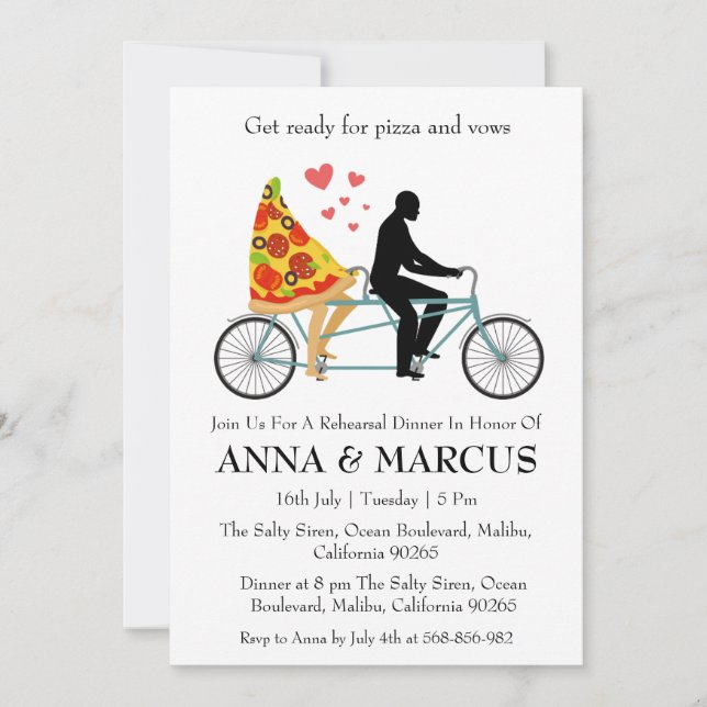 amour et pizza plaisir répétition invitations dîne (Devant)