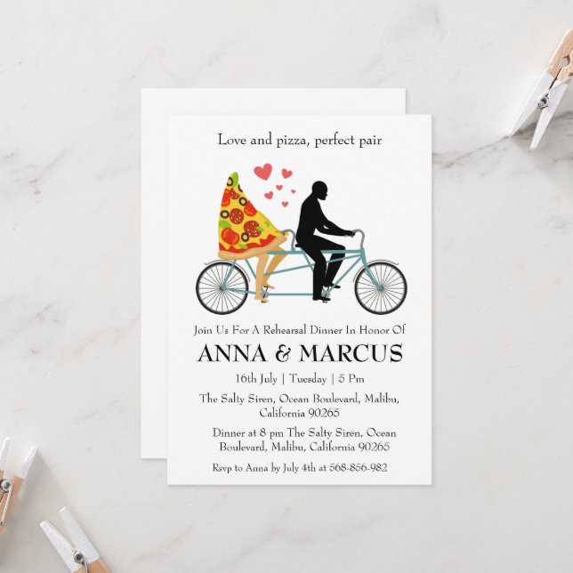 amour et pizza plaisir répétition invitations dîne (Devant/Arrière en situation)