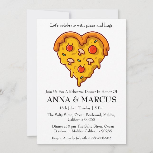 amour et pizza plaisir répétition invitations dîne (Devant)