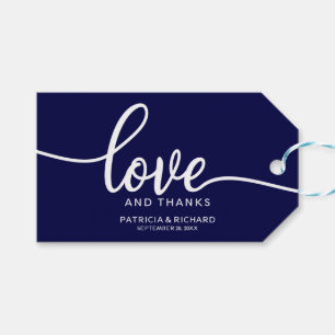 Amour et Remerciements - Étiquettes de cadeaux de