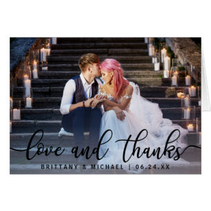 Amour et Remerciements Note de photo de mariage
