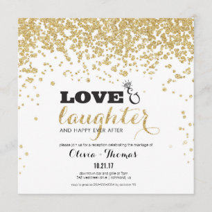 Amour et rire et pour toujours invitation heureuse