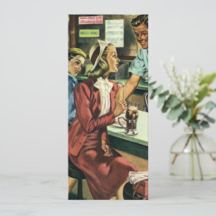 Amour et romance vintage, Dame au magasin de soda