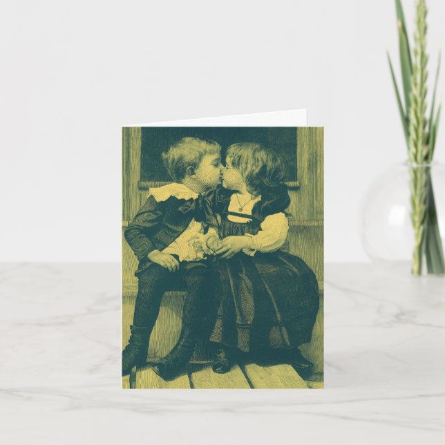 Amour et Romance Vintage, Enfants Baiser Merci (Devant)