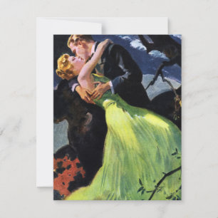 Amour et romance vintage, invitation de baiser rom