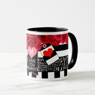 Amour et Rose Blackboard Style Mug