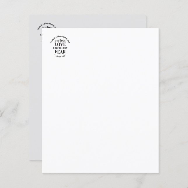 Amour Éternel - 1 Jean 4:18 Citation Écriture Art (Devant / Derrière)