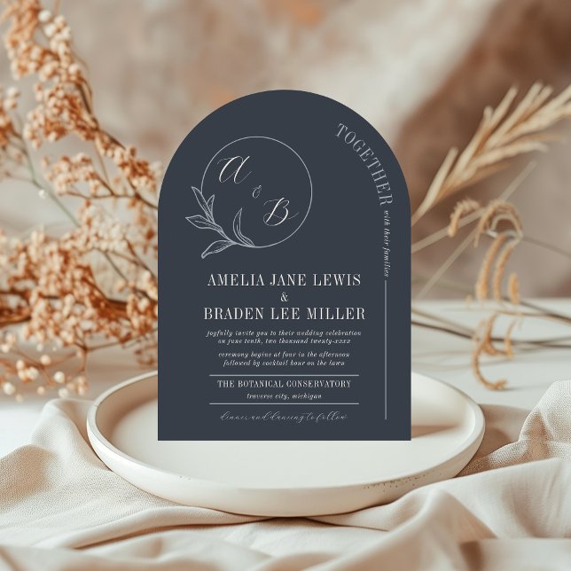 Amour éternel | Invitation de mariage Deep Blue Ar (Créateur téléchargé)