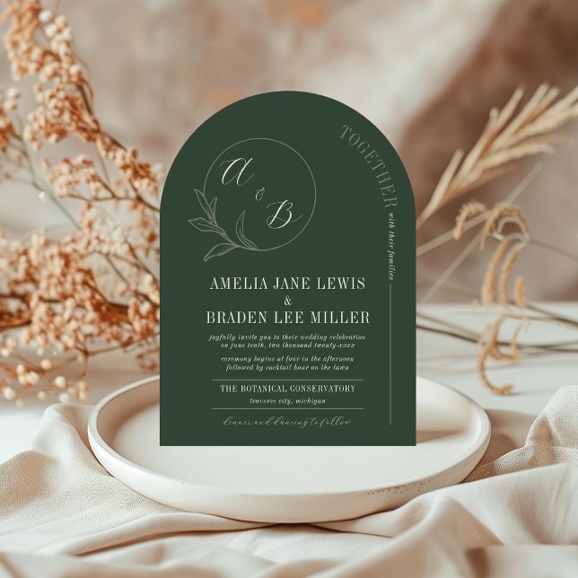 Amour éternel | Invitation de mariage Deep Green A (Créateur téléchargé)