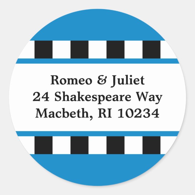 Amour ! Étiquette de adresse de coeur - Bleu (Devant)