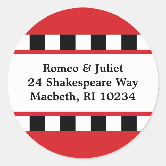 Amour ! Étiquette de adresse - Rouge (Devant)