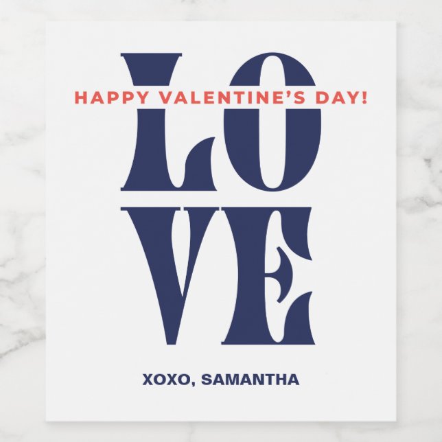 AMOUR Étiquettes de vin personnalisés (Étiquettes simples)