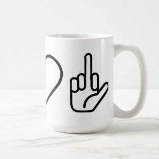 Amour F de paix outre des tasses