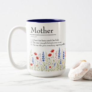 Amour fleur sauvage - Mug avec message de coeur