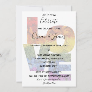 Amour Fleurs Groom Sexe Grooms Invitation à la fêt