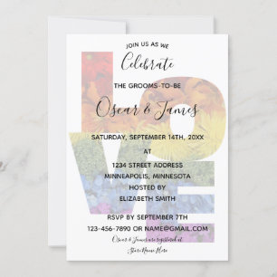 Amour Fleurs Groom Sexe Grooms Invitation à la fêt