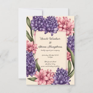 Amour florissant : Élégant Faire-part de mariage F