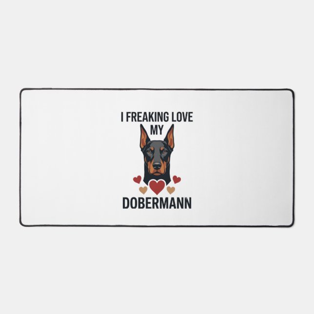 Amour fou pour le chien Dobermann Cœurs rouges_1 (Recto)