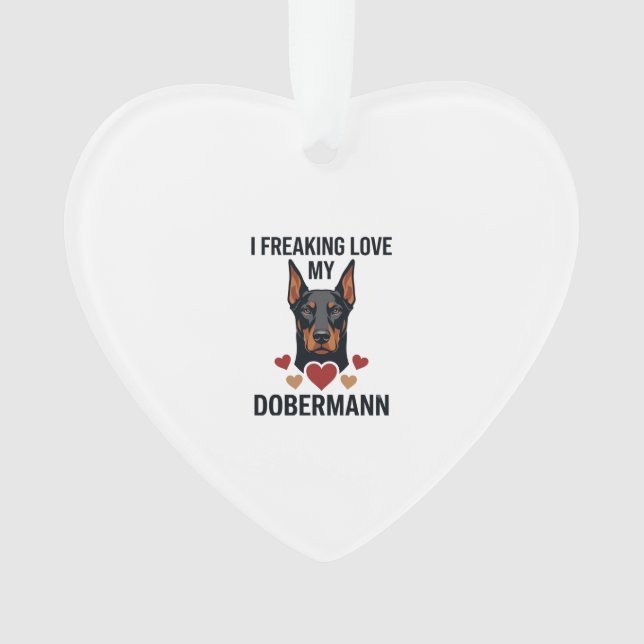 Amour fou pour le chien Dobermann Cœurs rouges_1 (devant)