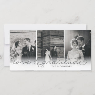 Amour & Gratitude Mariage Merci Cartes photos