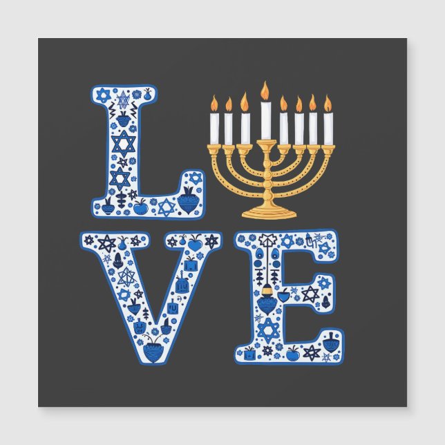 Amour Hanukkah Fête juive Menorah  (Devant)