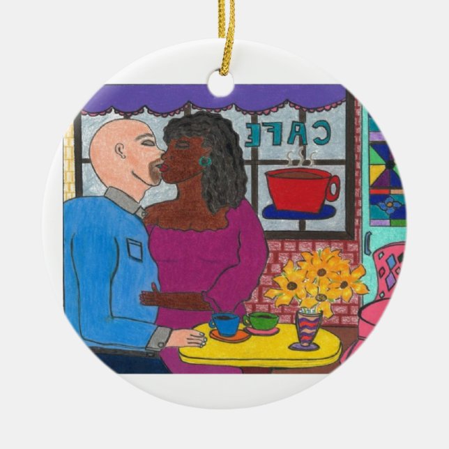 Amour interracial multiculturel Ornement de Noël (Devant)