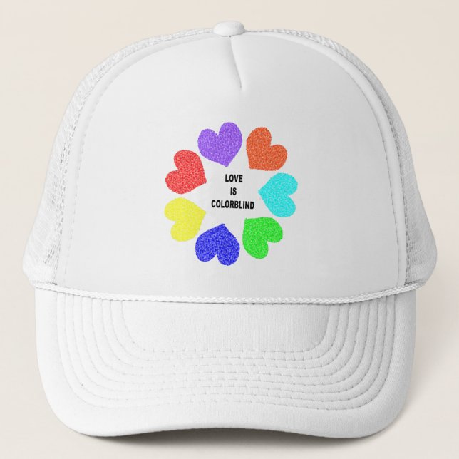 Amour interracial Rainbow Hearts Casquette (Devant)