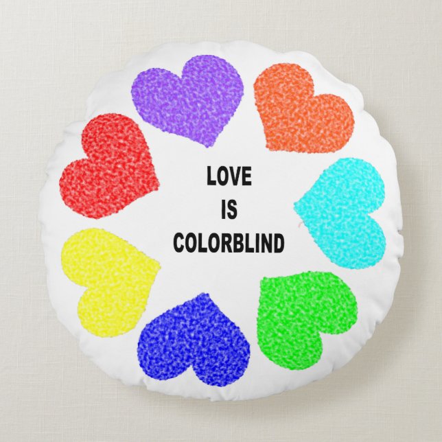 Amour interracial Rainbow Hearts Coussin (Devant)