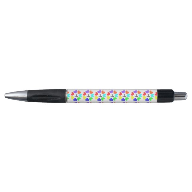 Amour Interracial Rainbow Hearts Stylos (Devant)