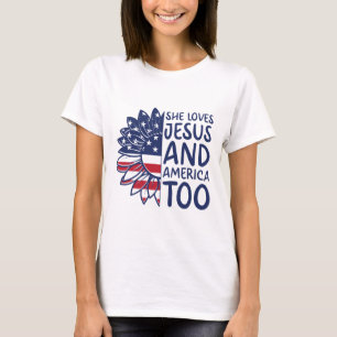 Amour Jésus et Amérique Trop 4 Juillet Tshirt