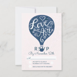 Amour Lettré à la main Marine Mariage bleu RSVP Ré