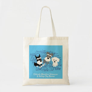 Amour, maison - sac fourre-tout à Schnauzer (bleu