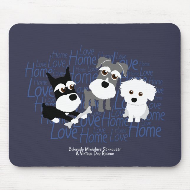 Amour, maison - tapis de souris de Schnauzer (Devant)