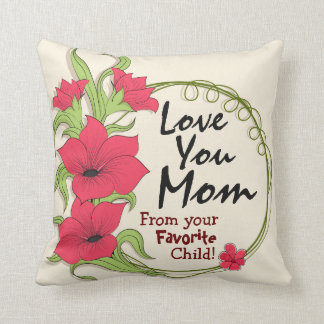 Amour Maman Floral oreiller à lancer personnalisé