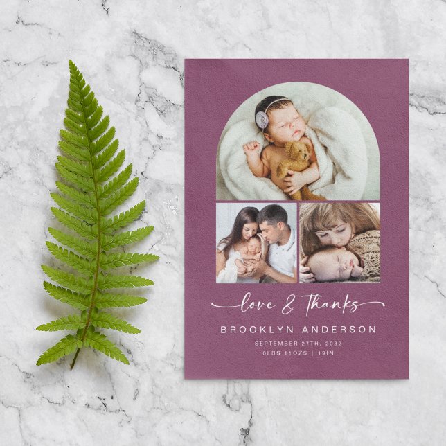 Amour & Merci | Arc moderne 3 Photos Baby (Créateur téléchargé)