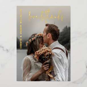 Amour & Merci Élégant Carte de remerciements de ma