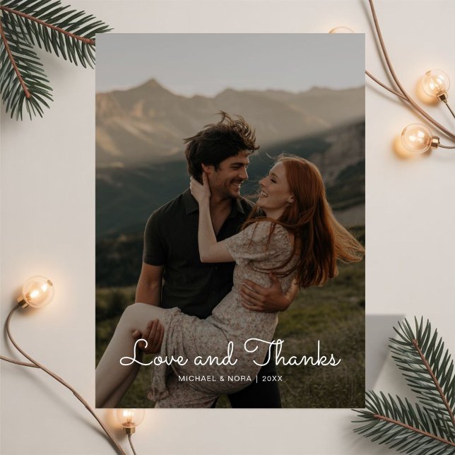 Amour & Merci Mariage Couple Carte de remerciement (Créateur téléchargé)