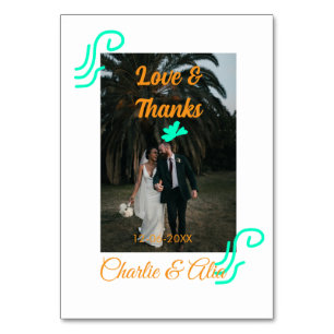 Amour & merci mariage couple photo moderne ajouter