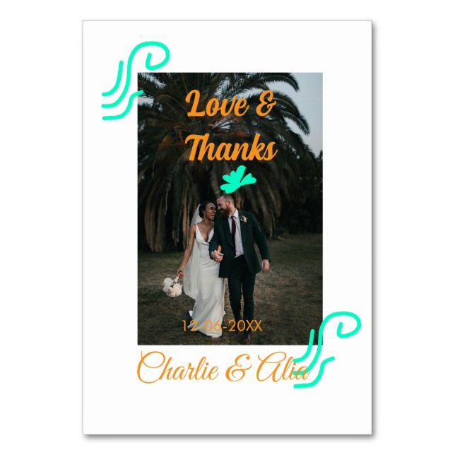 Amour & merci mariage couple photo moderne ajouter (Par défaut)