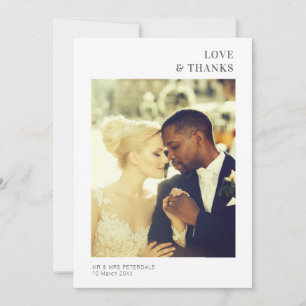 AMOUR & MERCI mariage merci carte photo