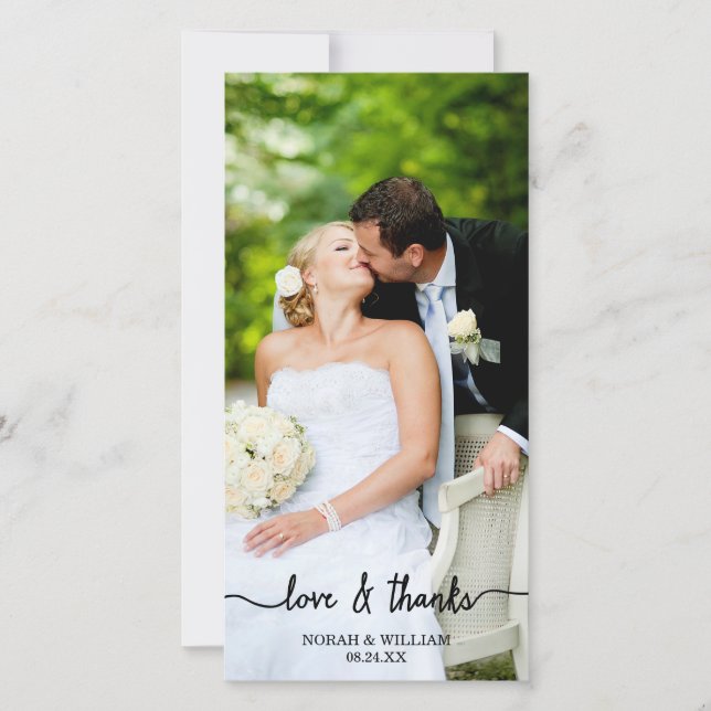 Amour & Merci Mariage Merci Carte photo (Devant)