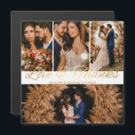 amour & merci or 4 photos collage mariage aimant<br><div class="desc">élégant amour & merci or calligraphie quatre photos collage mariage aimant</div>