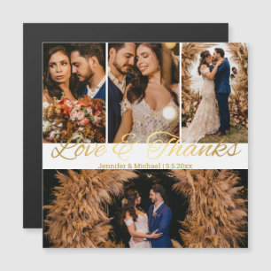 amour & merci or 4 photos collage mariage aimant